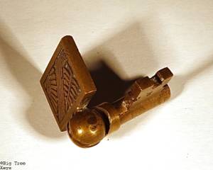 Antique Victorian Owl and Floral Design Folding Pocket Door Key Rare Key 14f