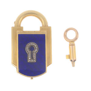 Lock Shaped Watch and Locket with Key
